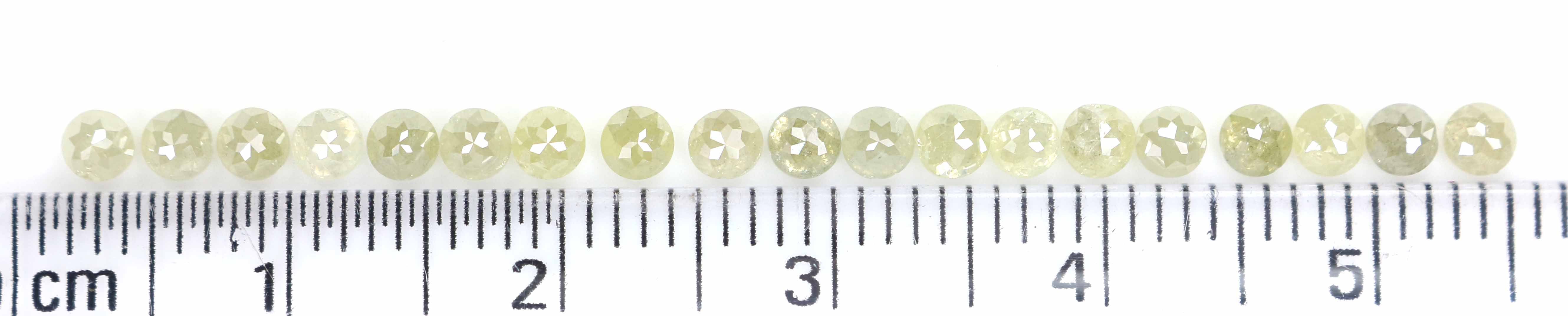 2.06 CT Natural Loose Round Rose Cut Diamond Grey Color Round Shape Diamond 2.60 MM Natural Loose Green Color Round Rose Cut Diamond LQ5181