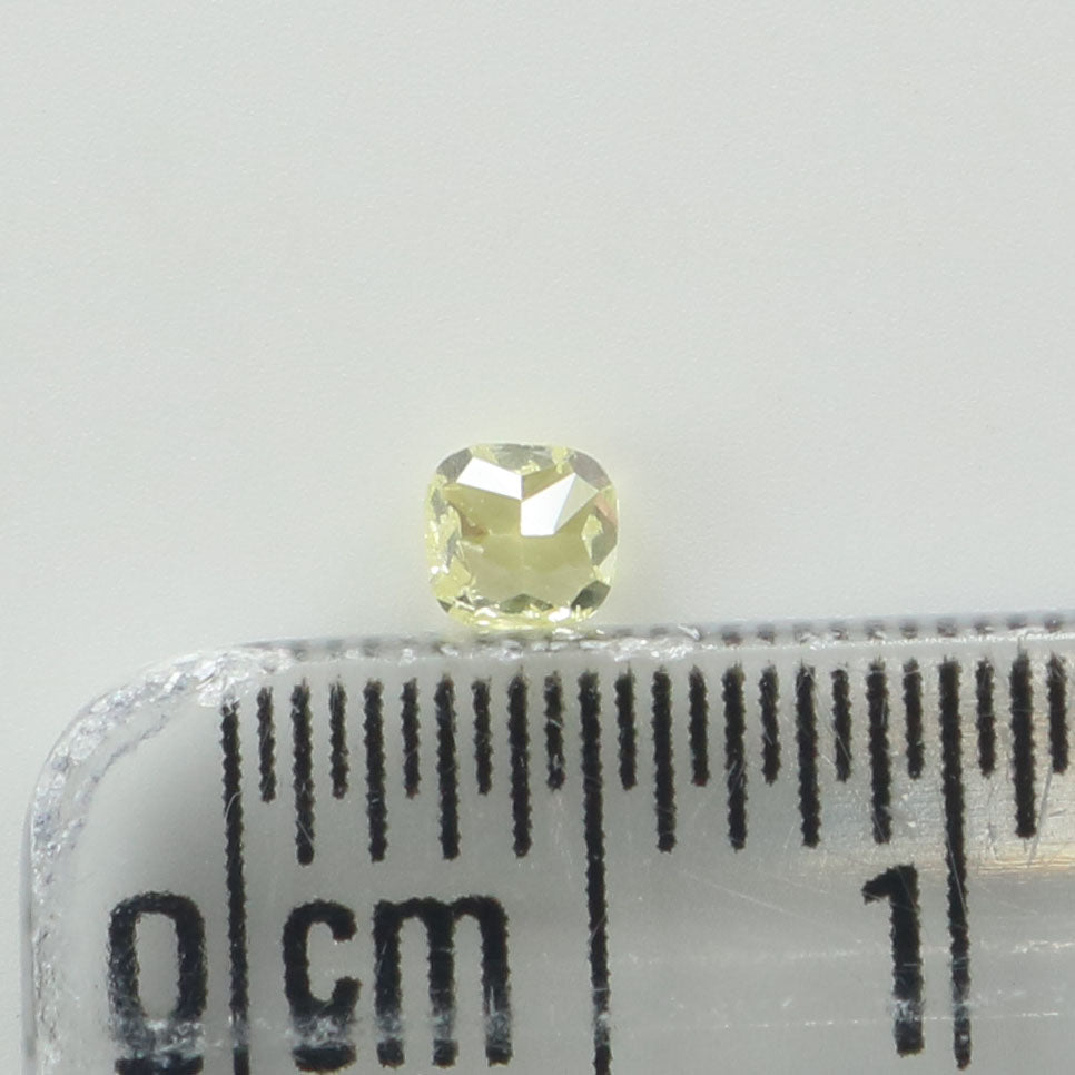 0.13 Ct Natural Loose Diamond, Cushion Diamond, Yellow Diamond, Polished Diamond, Real Diamond, Rustic Diamond, Antique Diamond L5494