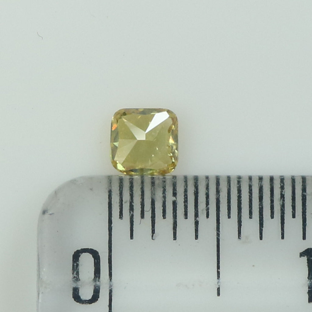 0.14 Ct Natural Loose Diamond Cushion Yellow Color SI2 Clarity 3.20 MM L8619