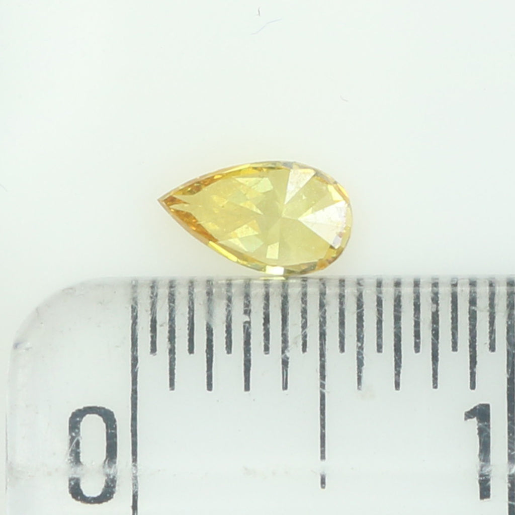 0.21 CT Natural Loose Pear Shape Diamond Yellow Color Pear Cut Diamond 5.25 MM Natural Loose Yellow Color Pear Brilliant Cut Diamond LQ8622