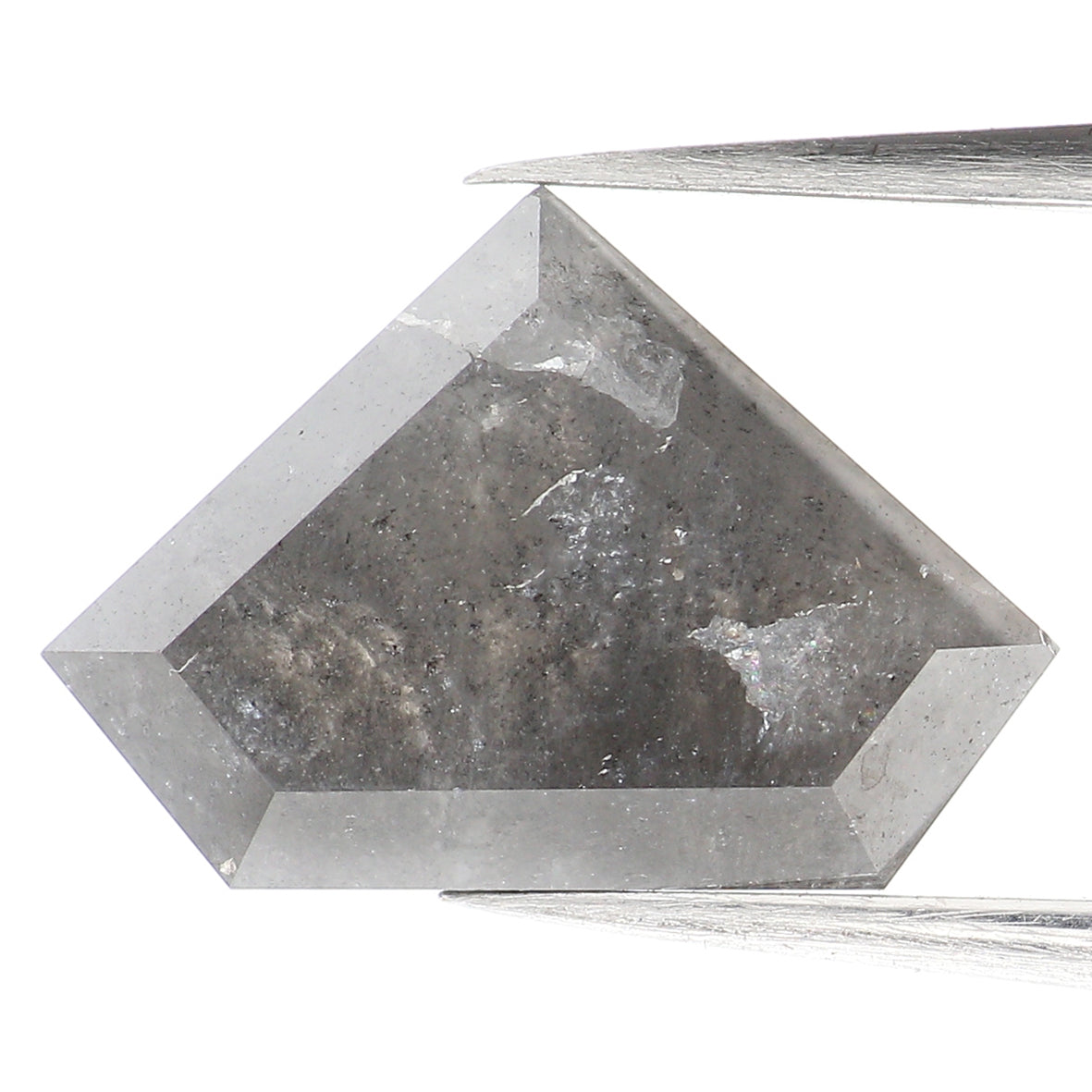 3.67 Ct Natural Loose Shield Shape Diamond Salt And Pepper Shield Shape Diamond 8.90 MM Natural Gray Color Shield Rose Cut Diamond QL982