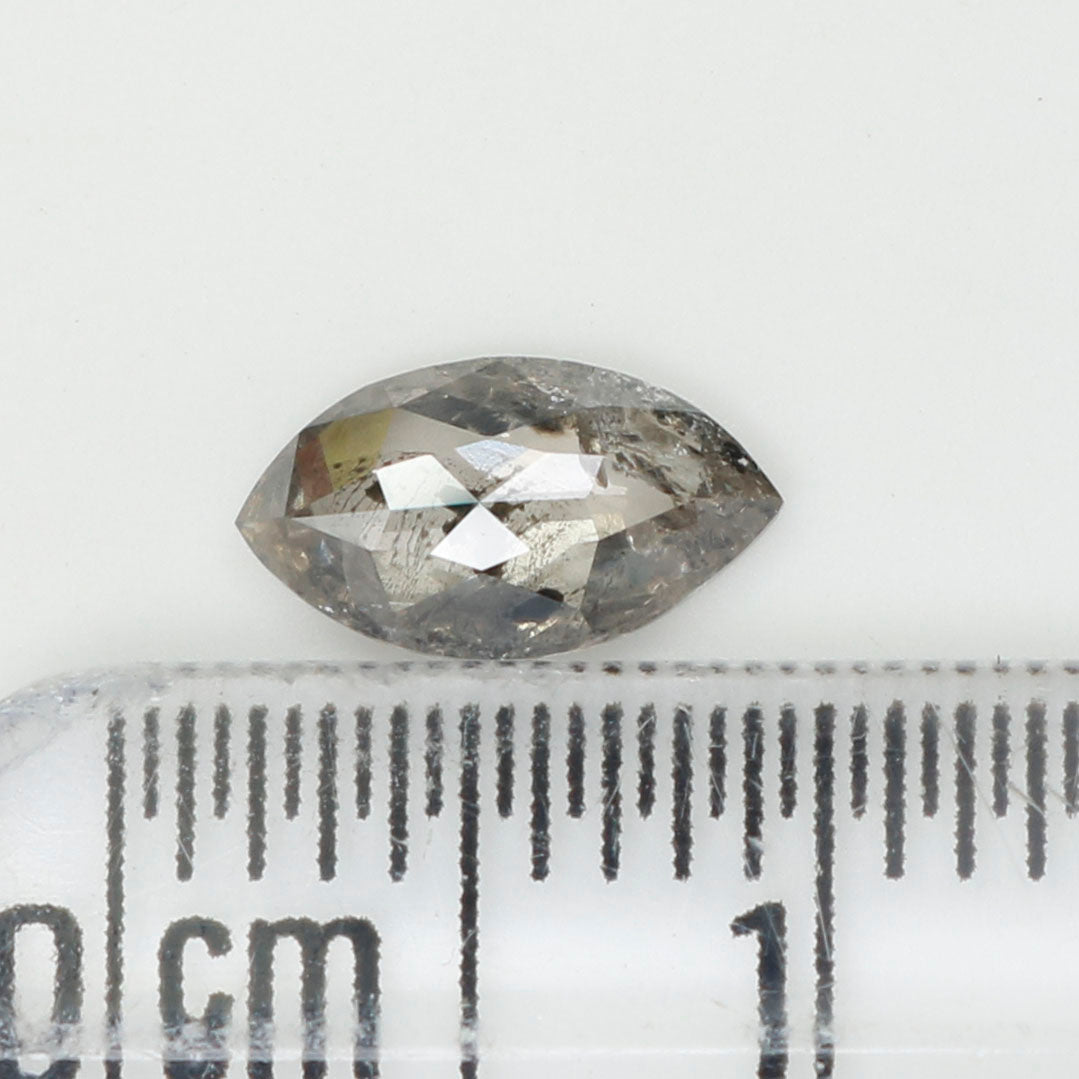 0.54 CT Natural Loose Marquise Shape Diamond Salt And Pepper Marquise Rose Cut Diamond 7.80 MM Black Grey Color Marquise Cut Diamond QL348