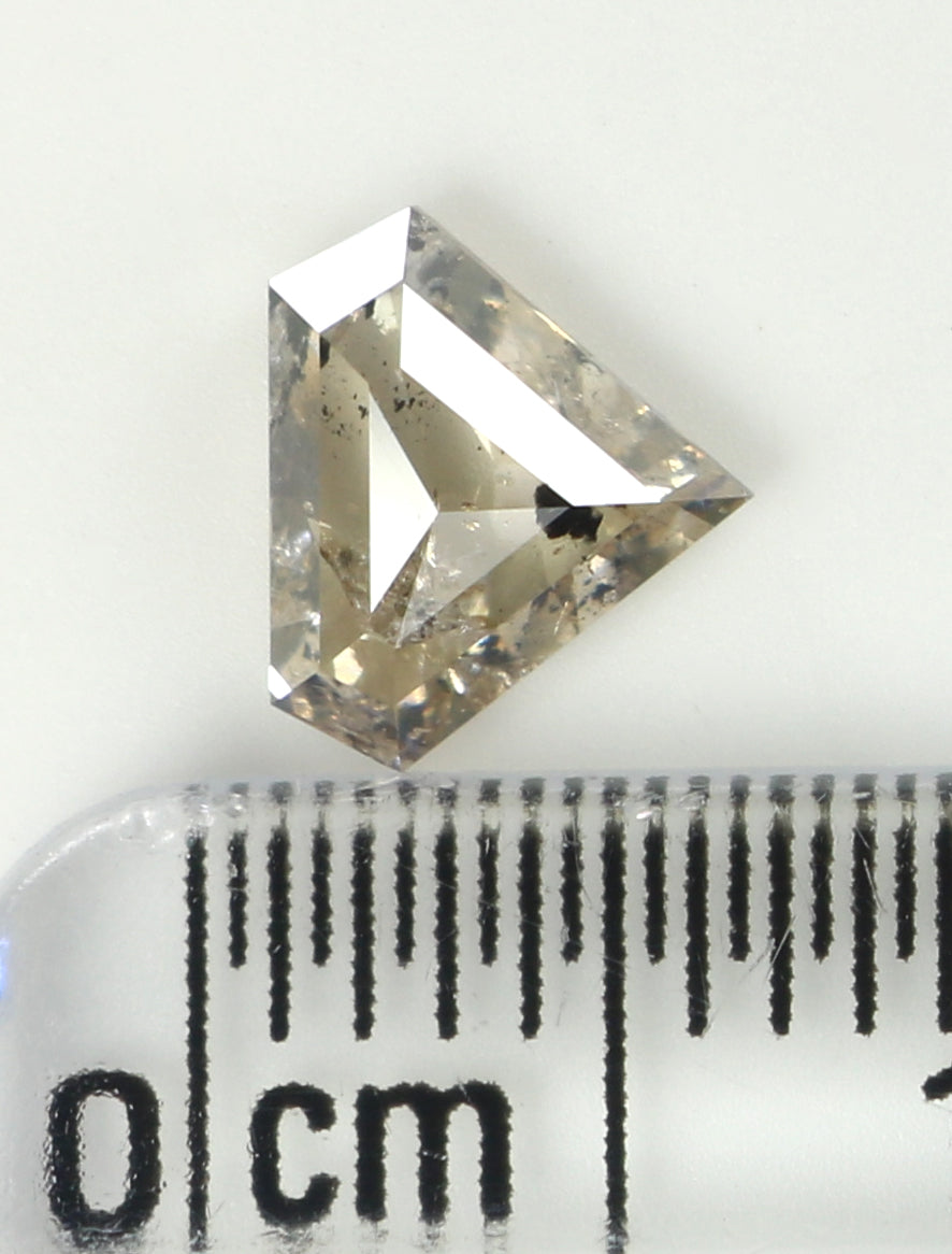 0.73 Ct Natural Loose Shield Shape Diamond Salt And Pepper Shield Shape Diamond 5.80 MM Natural Gray Color Shield Rose Cut Diamond QL9513