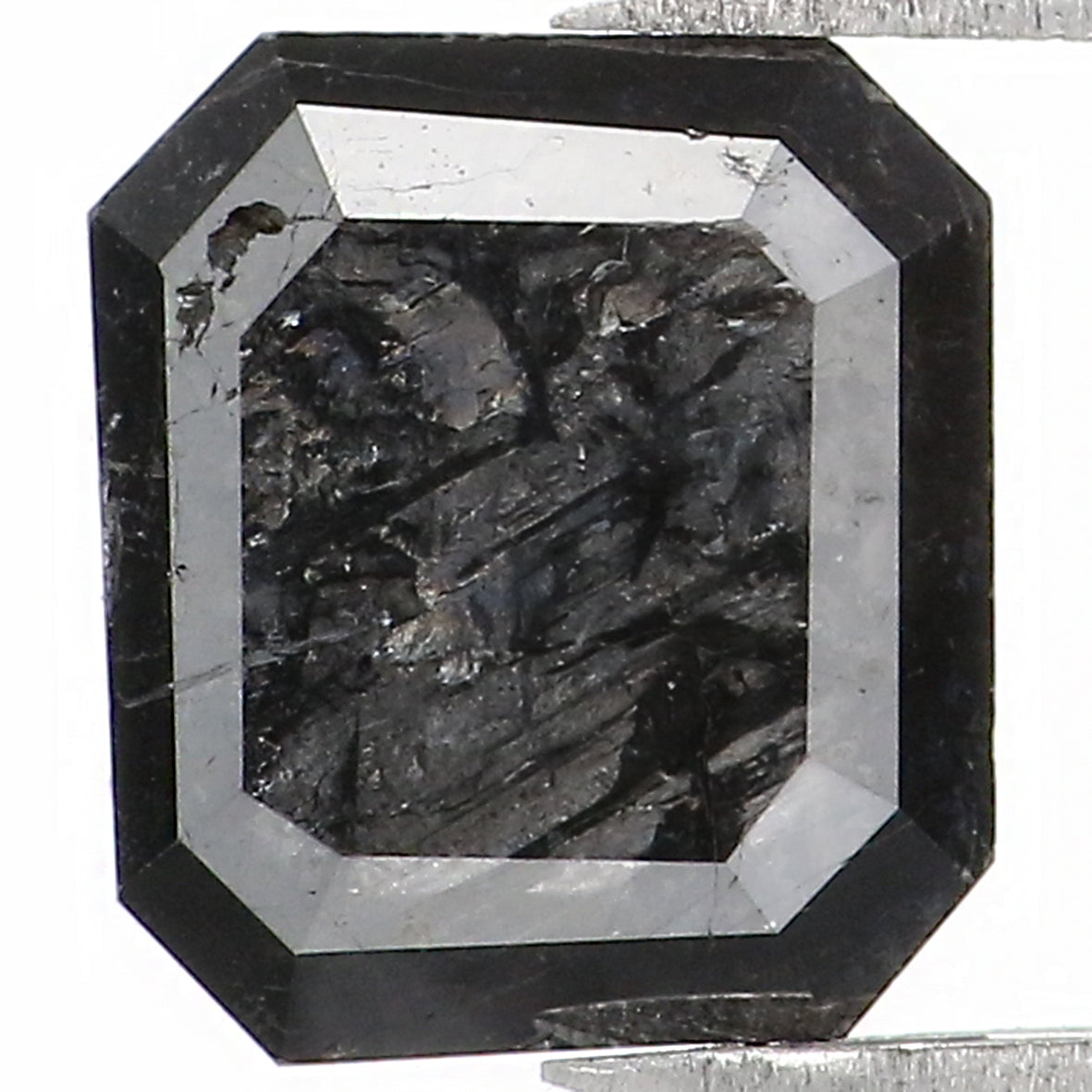 1.64 CT Natural Loose Emerald Shape Diamond Black Color Emerald Diamond 7.20 MM Natural Loose Black Color Emerald Rose Cut Diamond LQ1336