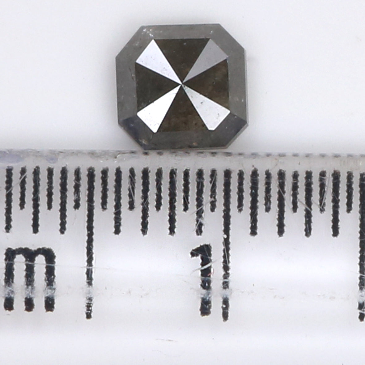 0.52 CT Natural Loose Radiant Shape Diamond Salt And Pepper Radiant Cut Diamond 4.80 MM Natural Black Grey Radiant Rose Cut Diamond KQ1900