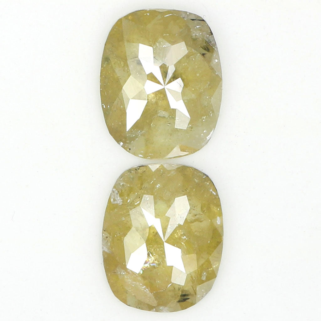 2.75 CT Natural Loose Oval Cut Pair Diamond Yellow Color Oval Shape Diamond 8.90 MM Natural Loose Yellow Color Oval Rose Cut Diamond QL5016