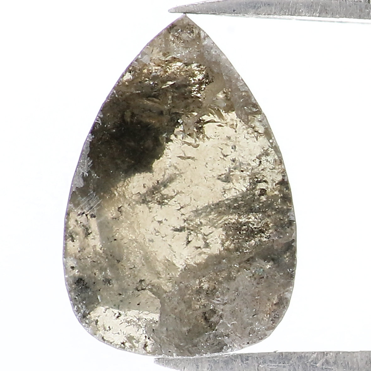 1.61 Ct Natural Loose Pear Shape Diamond Green Black Color Pear Shape Diamond 9.05 MM Natural Loose Diamond Pear Rose Cut Diamond LQ1576