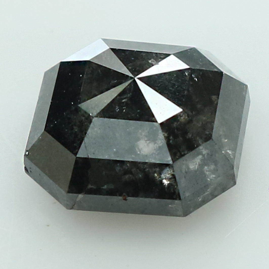 2.68 CT Natural Loose Radiant Shape Diamond Salt And Pepper Radiant Shape Diamond 8.00 MM Black Grey Color Radiant Rose Cut Diamond QL8258