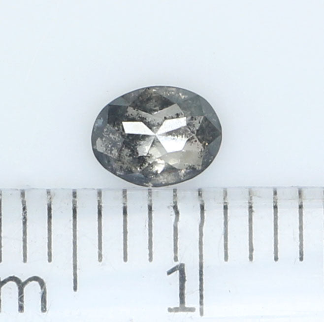 0.39 Ct Natural Loose Diamond Oval Black Grey Salt And Pepper Color I3 Clarity 5.25 MM L8987