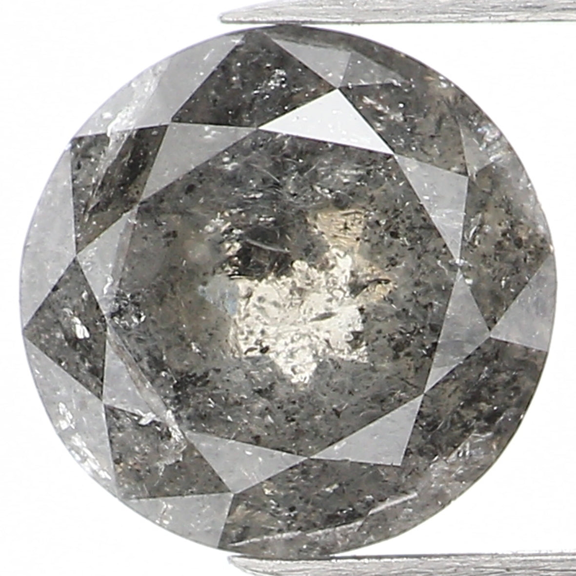 Natural Loose Rose Cut Salt And Pepper Diamond Black Grey Color 0.95 CT 6.30 MM Rose Cut Shape Diamond L966