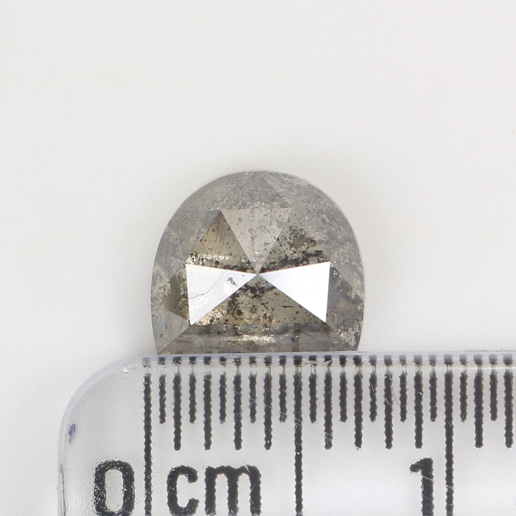 1.60 CT Natural Loose Half Moon Diamond Black Grey Color Diamond 7.20 MM Natural Loose Diamond Salt And Pepper Half Moon Cut Diamond QL9196