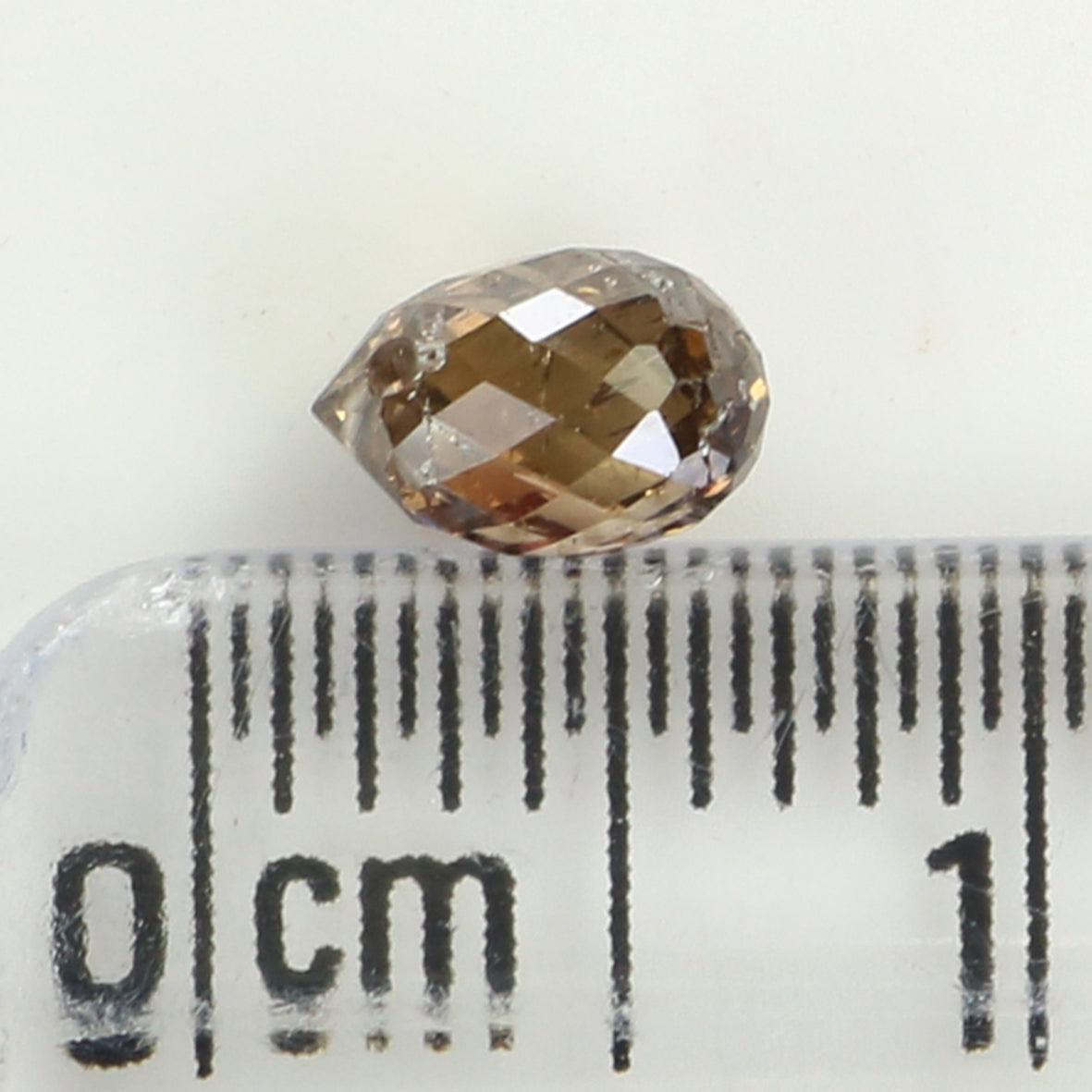 0.63 Ct Natural Loose Briolette Shape Diamond Brown Color Drop Diamond 5.55 MM Natural Loose Brown Color Briolette Rose Cut Diamond KQ2248