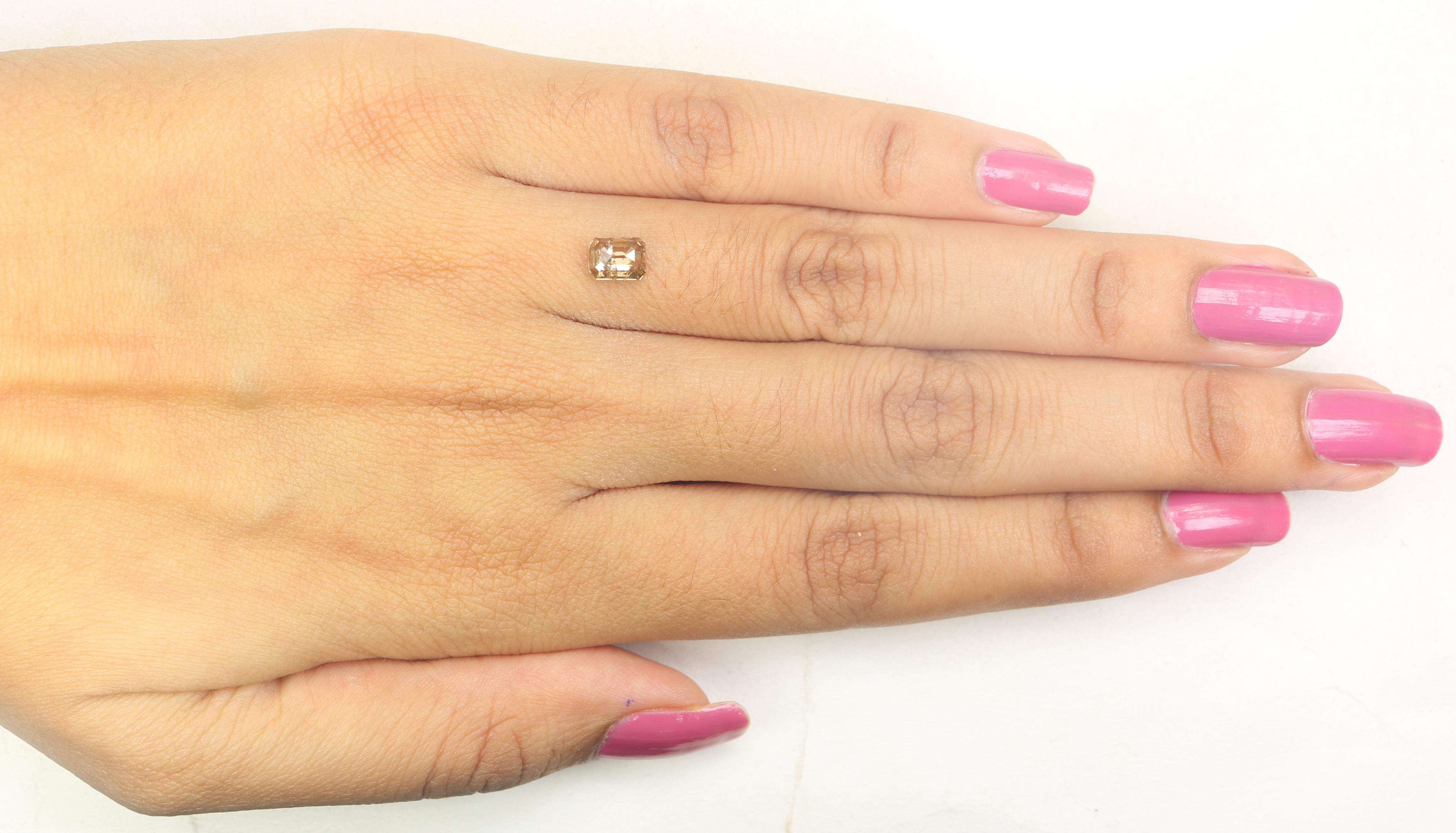 0.87 Ct Natural Loose Emerald Shape Diamond Brown Color Emerald Diamond 6.05 MM Natural Loose Brown Diamond Emerald Rose Cut Diamond QL060