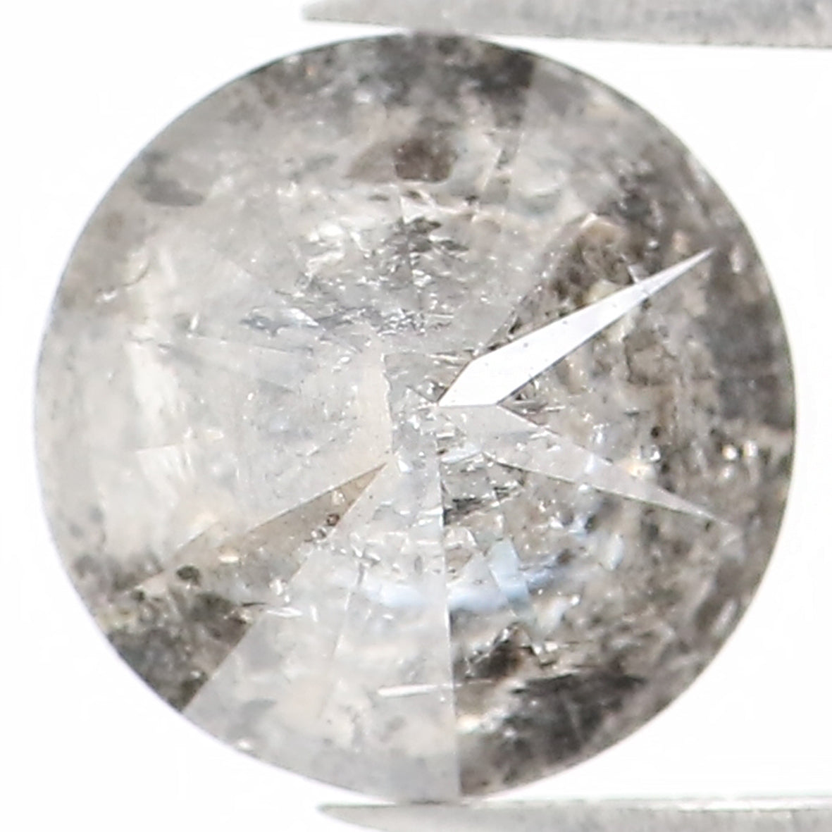 1.13 CT Natural Loose Round Shape Diamond Black Grey Color Round Shape Diamond 6.40 MM Salt And Pepper Round Brilliant Cut Diamond LQ1401