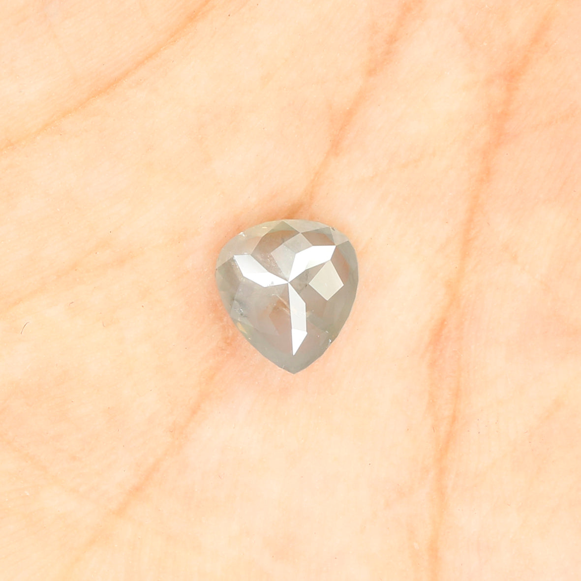 1.30 Ct Natural Loose Heart Shape Diamond Milky Grey Color Heart Diamond 7.80 MM Natural Diamond Grey Color Heart Rose Cut Diamond QL7227