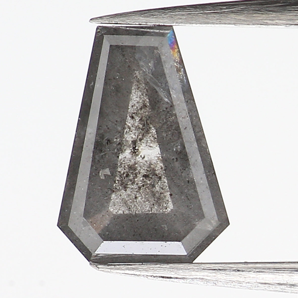 0.69 CT Natural Loose Coffin Shape Diamond Salt And Pepper Coffin Cut Diamond 6.90 MM Natural Black Grey Color Coffin Rose Cut Diamond QL506