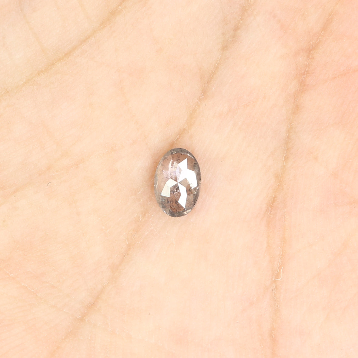 0.40 CT Natural Loose Oval Shape Diamond Salt And Pepper Oval Cut Diamond 5.85 MM Natural Loose Black Grey Color Oval Rose Cut Diamond LQ244