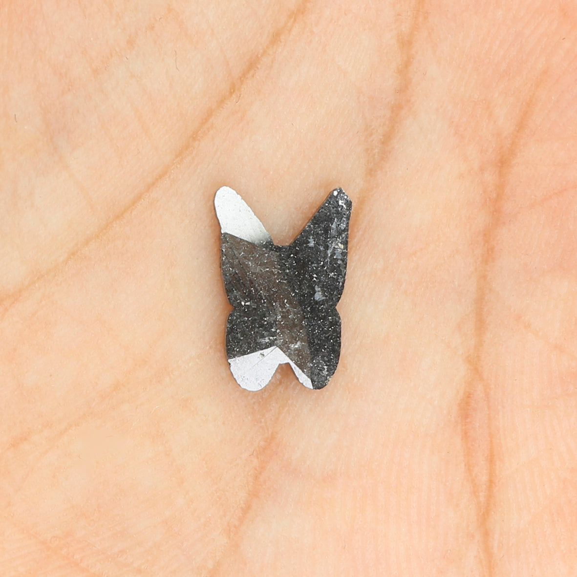 0.99 CT Natural Loose Butterfly Shape Diamond Black Color Butterfly Diamond 10.90 MM Natural Black Color Butterfly Rose Cut Diamond LQ393
