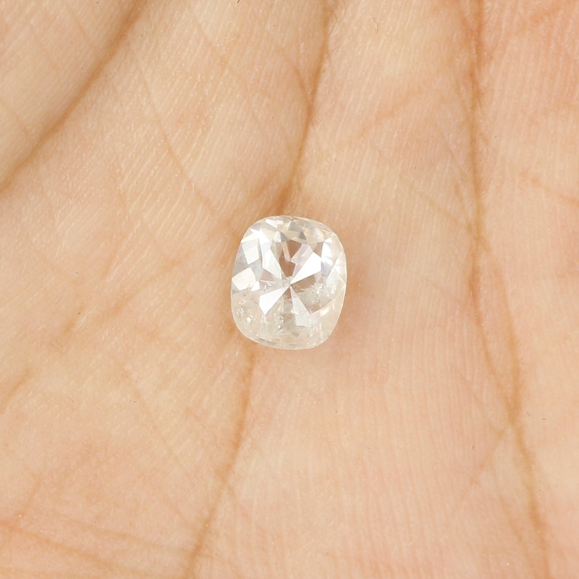 0.94 Ct Natural Loose Diamond, Cushion Diamond, Milky White Diamond, Polished Diamond, Rose Cut Diamond, Rustic Diamond KDL5089