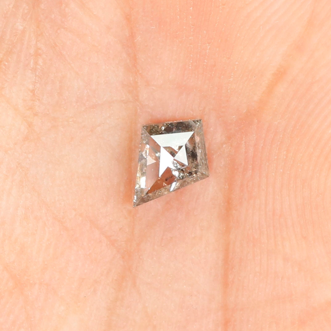 0.41 CT Natural Loose Kite Shape Diamond Salt And Pepper Kite Rose Cut Diamond 6.85 MM Black Grey Color Kite Shape Rose Cut Diamond LQ223