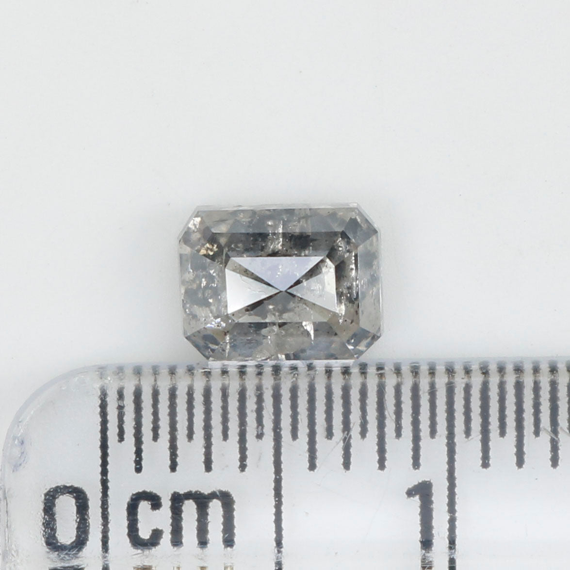 0.94 Ct Natural Loose Diamond, Emerald Diamond, Salt And Pepper Diamond, Black Diamond, Grey Diamond, Antique Diamond, Rustic Diamond KDL9559