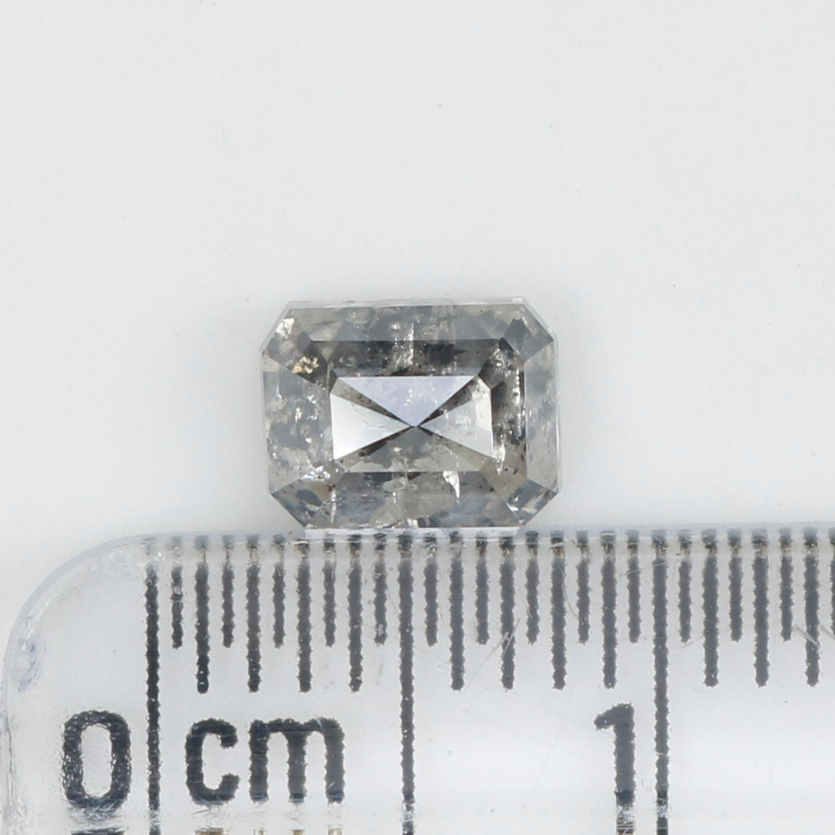 0.94 CT Natural Loose Emerald Shape Diamond Salt And Pepper Emerald Cut Diamond 5.90 MM Natural Black Grey Emerald Rose Cut Diamond QL9559