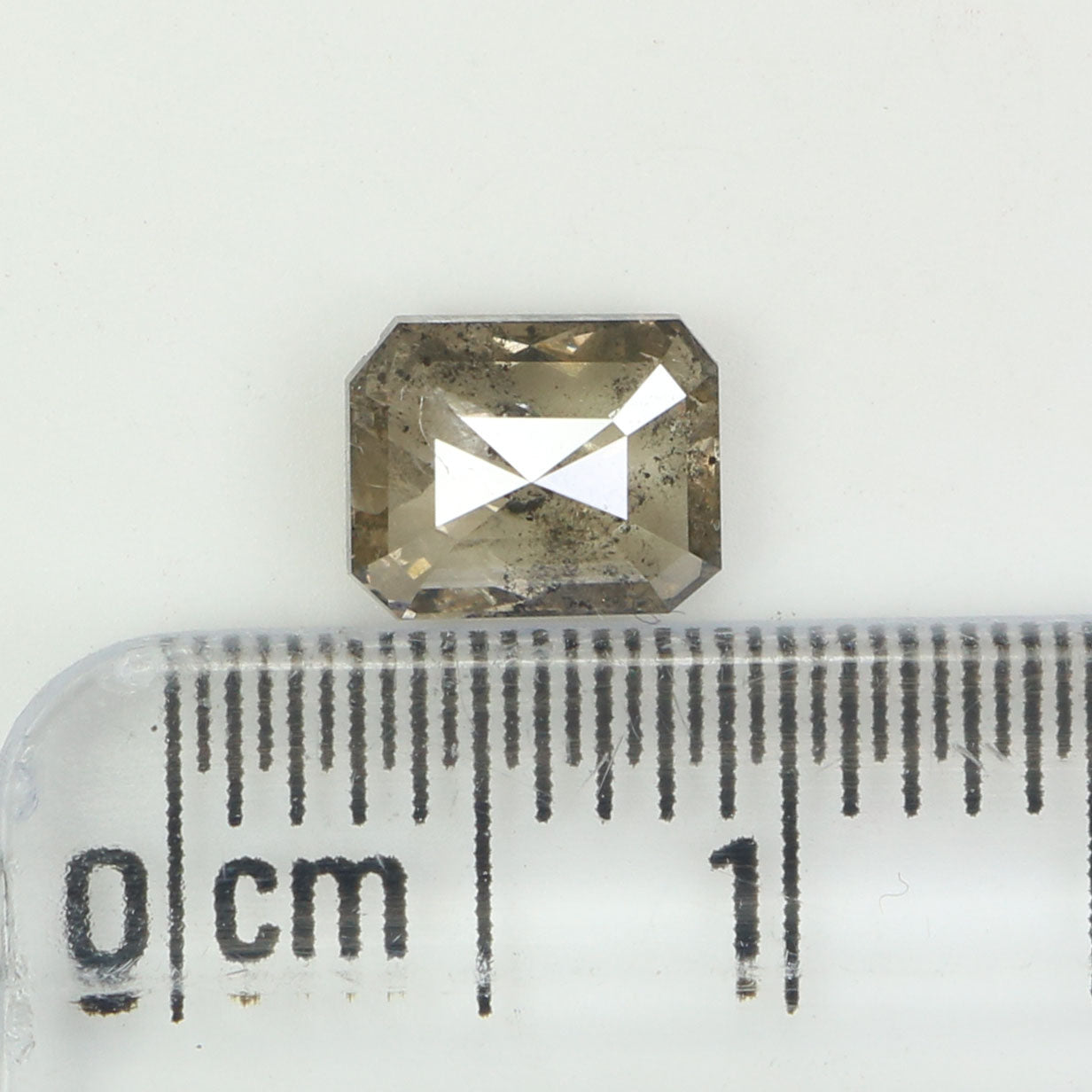 0.86 CT Natural Loose Emerald Shape Diamond Salt And Pepper Emerald Shape Diamond 6.10 MM Black Grey Color Emerald Rose Cut Diamond QL9563