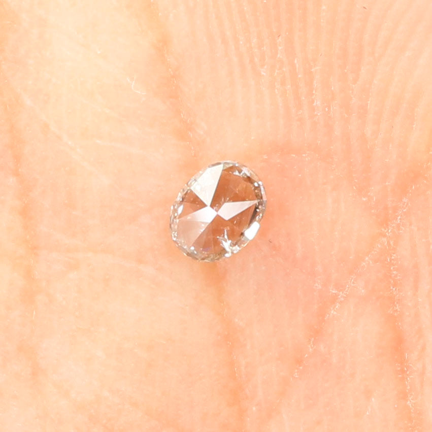 0.15 Ct Natural Loose Diamond, Oval Diamond, Brown Diamond, Antique Diamond, Rustic Diamond, Polished Diamond, Real Diamond L5444