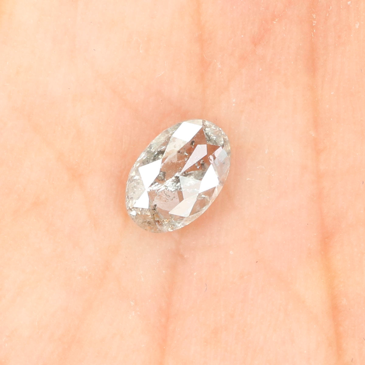 0.57 Ct Natural Loose Oval Shape Diamond Black Grey Color Oval Cut Diamond 6.45 MM Natural Loose Salt And Pepper Oval Shape Diamond QL9614
