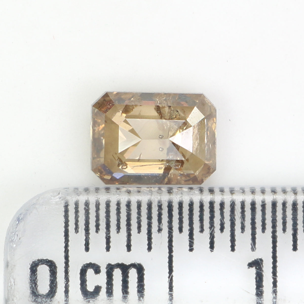 0.87 Ct Natural Loose Emerald Shape Diamond Brown Color Emerald Diamond 6.05 MM Natural Loose Brown Diamond Emerald Rose Cut Diamond QL060