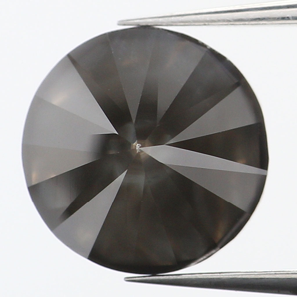 2.18 CT Natural Loose Round Shape Diamond Black Color Round Cut Diamond 7.55 MM Natural Salt And Pepper Round Brilliant Cut Diamond QL9628