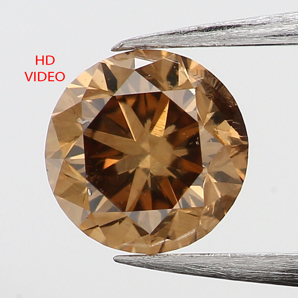 0.33 Ct Natural Loose Diamond, Orange Diamond, Round Diamond, Round Brilliant Cut Diamond, Sparkling Diamond, Rustic Diamond L485