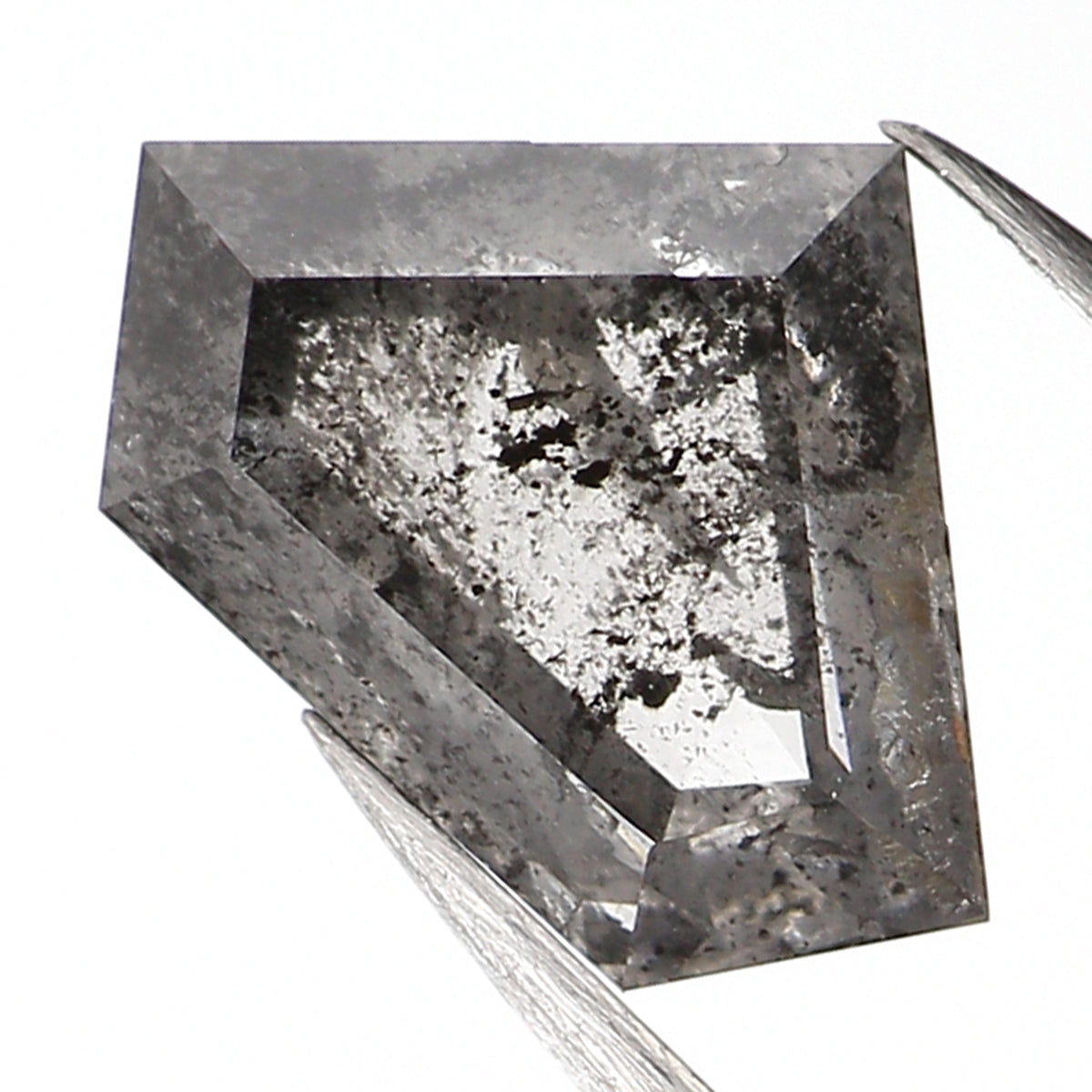 1.17 Ct Natural Loose Shield Shape Diamond Salt And Pepper Shield Cut Diamond 6.05 MM Black Gray Color Shield Shape Rose Cut Diamond QL285