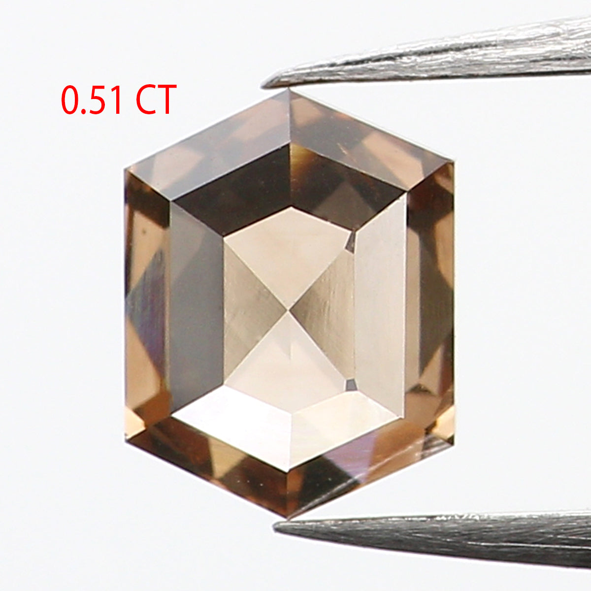 0.51 Ct Natural Loose Diamond, Hexagon Diamond, Brown Diamond, Polished Diamond, Rustic Diamond, Color Diamond, Rose Cut Diamond, KDL655