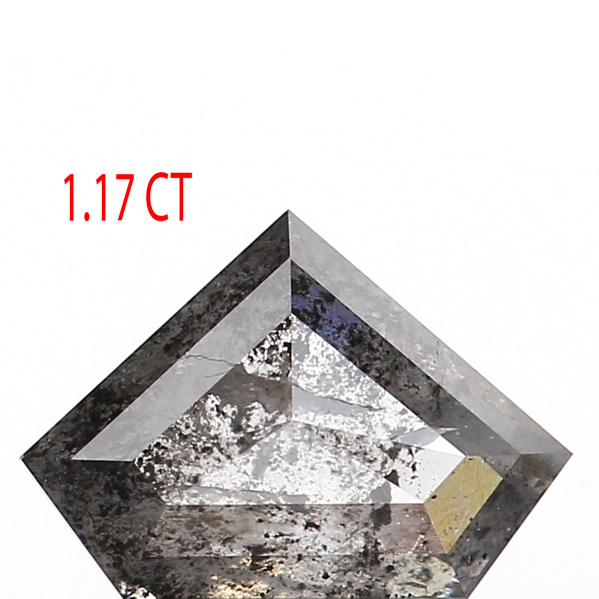 1.17 Ct Natural Loose Shield Shape Diamond Salt And Pepper Shield Cut Diamond 6.05 MM Black Gray Color Shield Shape Rose Cut Diamond QL285