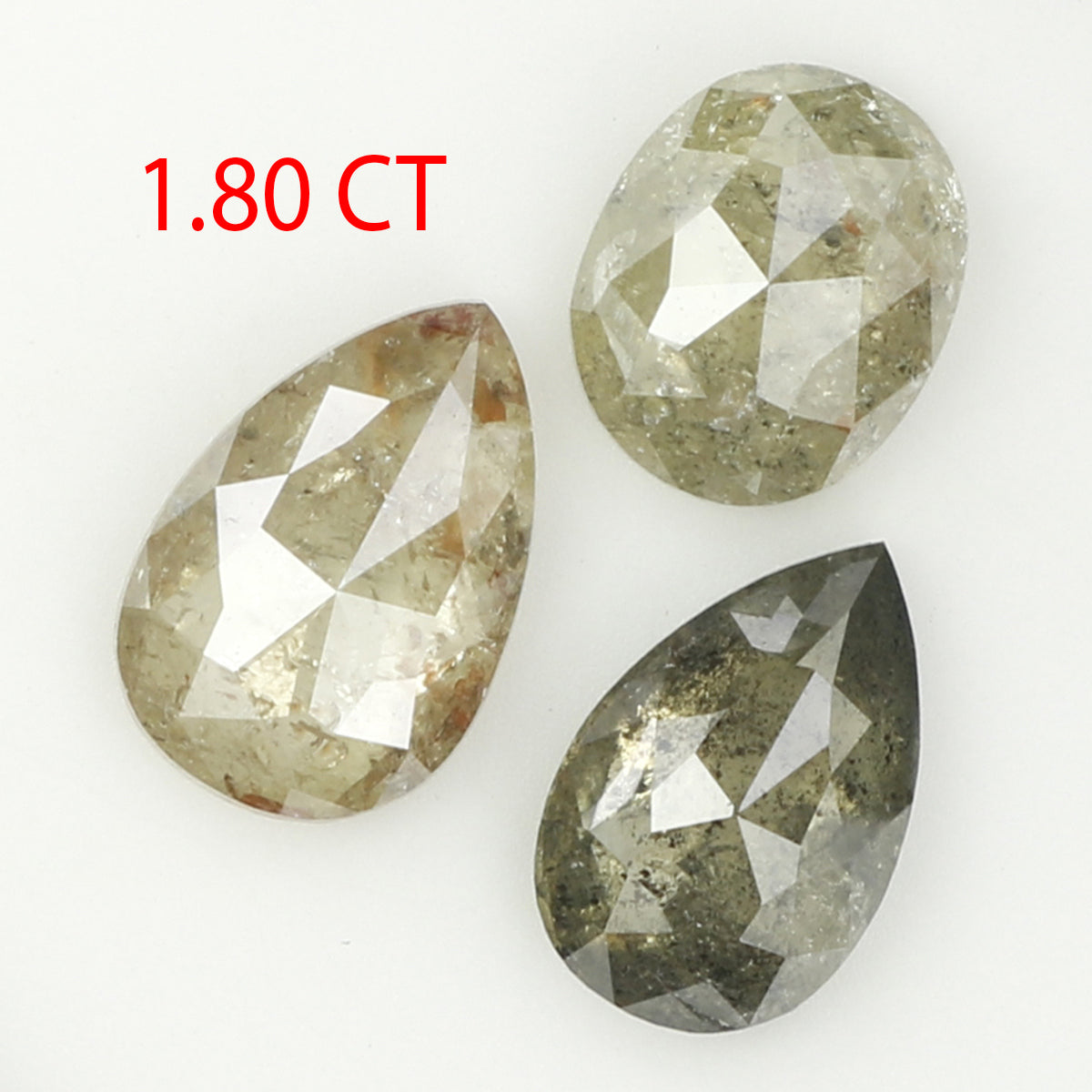 1.80 Ct Natural Loose Diamond, Mix Diamond, Salt And Pepper Diamond, Black Diamond, Grey Diamond, Pear Diamond, Oval Diamond, KDL656