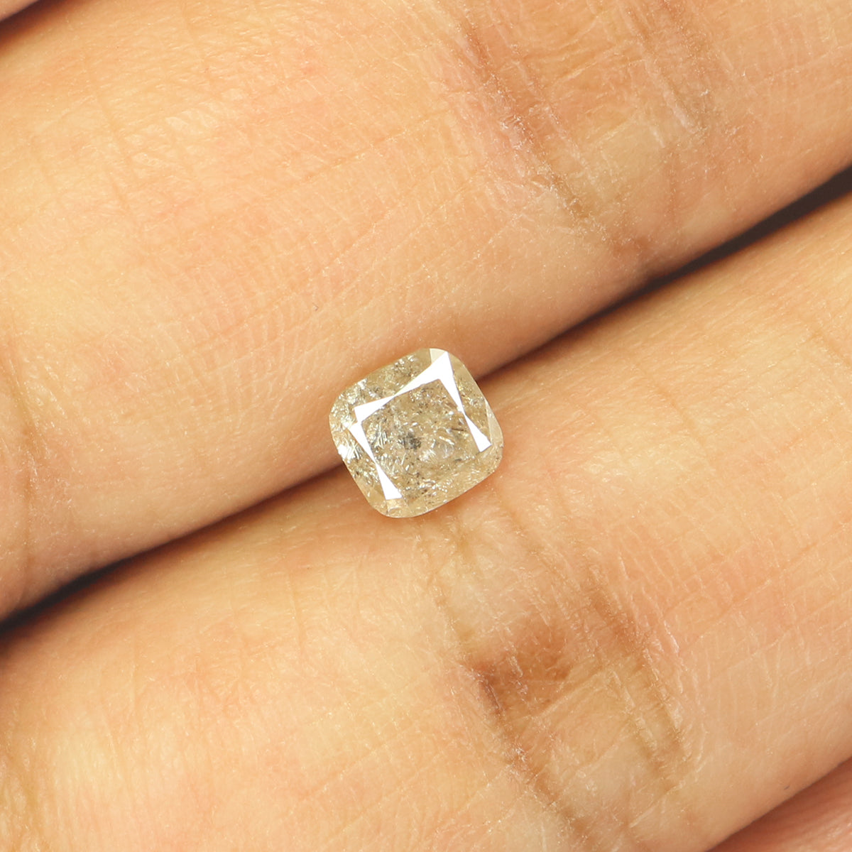 0.65 Ct Natural Loose Diamond, Cushion Diamond, Yellow Diamond, Grey Diamond, Polished Diamond, Real Diamond, Rustic Diamond L5949