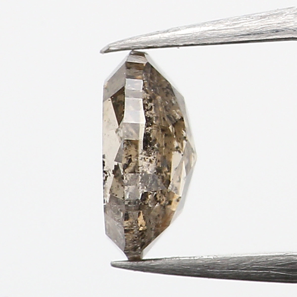 0.40 CT Natural Loose Oval Shape Diamond Salt And Pepper Oval Cut Diamond 5.10 MM Natural Black Grey Color Oval Rose Cut Diamond KQ2315