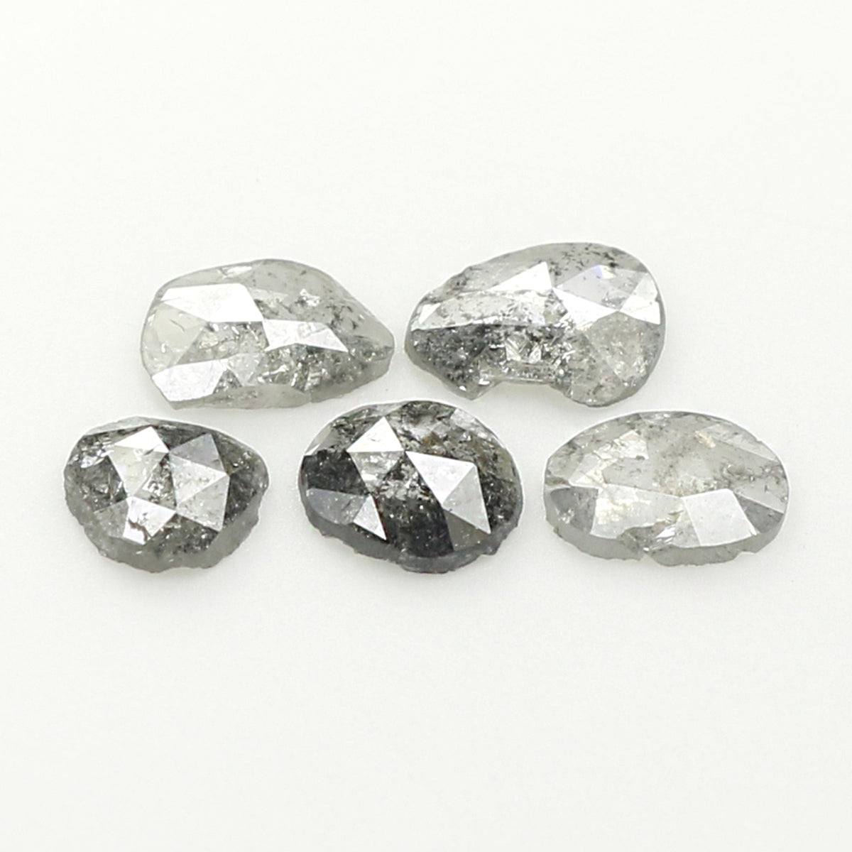 0.94 Ct Natural Loose Slice Shape Diamond Salt And Pepper Slice Diamond 4.05 MM Natural Loose Black Grey Color Irregular Cut Diamond KQ2319