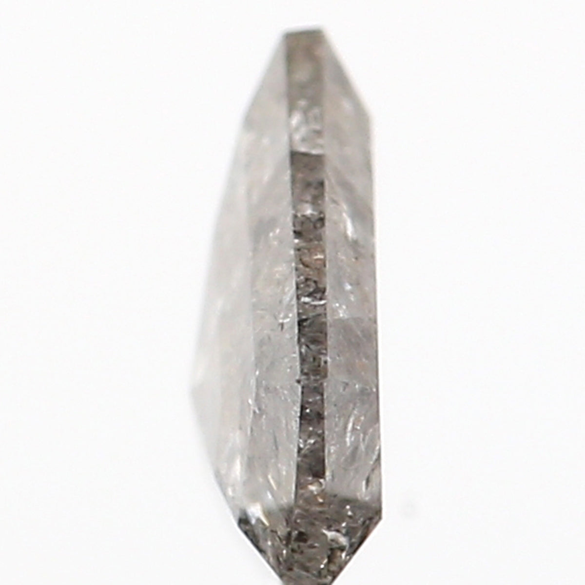 0.53 CT Natural Loose Shield Diamond Black Grey Color Diamond 5.40 MM Natural Loose Diamond Salt And Pepper Shield Rose Cut Diamond QL327