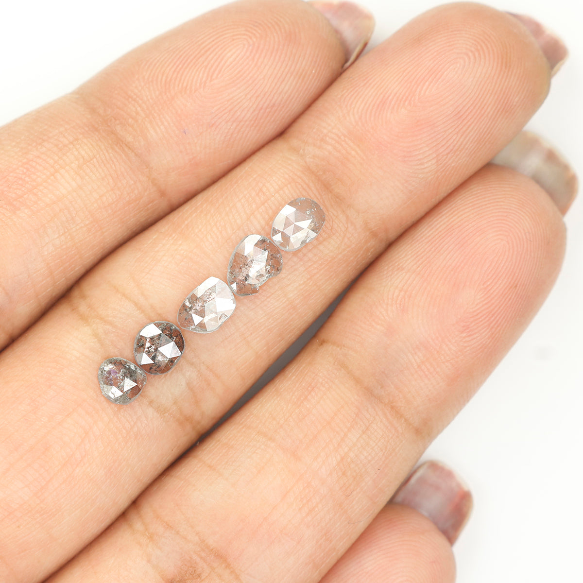 0.94 Ct Natural Loose Slice Shape Diamond Salt And Pepper Slice Diamond 4.05 MM Natural Loose Black Grey Color Irregular Cut Diamond KQ2319