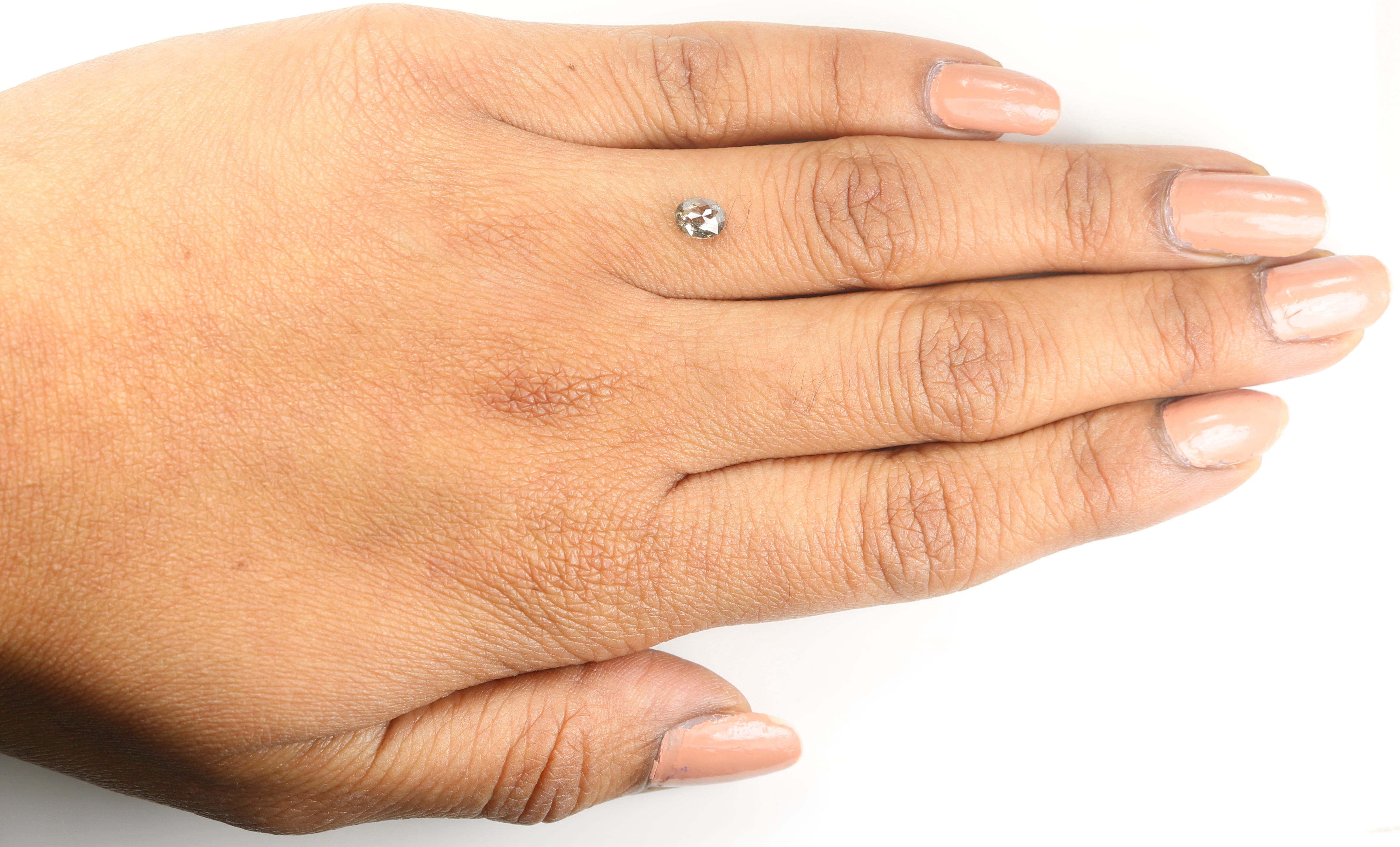 0.40 CT Natural Loose Oval Shape Diamond Salt And Pepper Oval Cut Diamond 5.10 MM Natural Black Grey Color Oval Rose Cut Diamond KQ2315