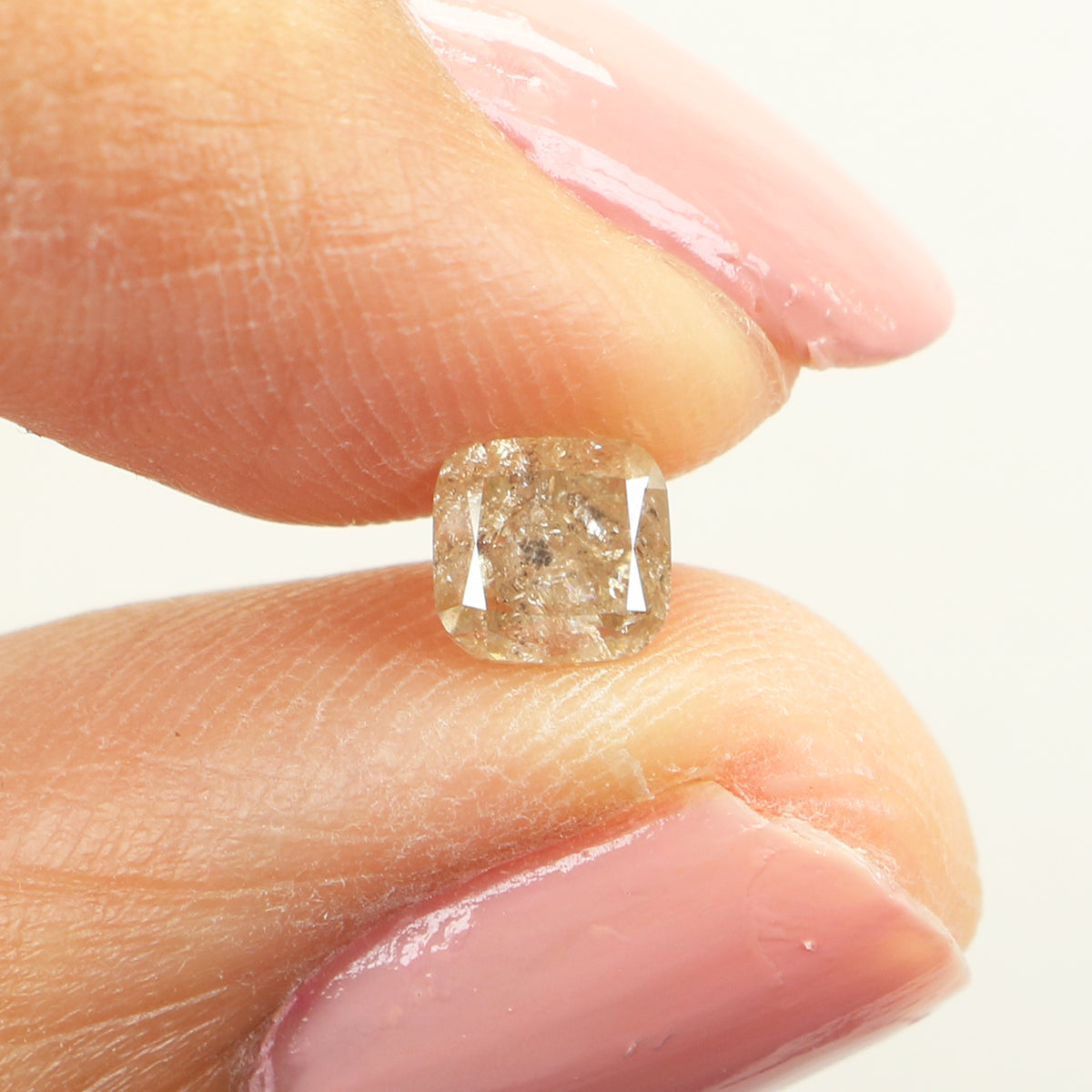 0.65 Ct Natural Loose Diamond, Cushion Diamond, Yellow Diamond, Grey Diamond, Polished Diamond, Real Diamond, Rustic Diamond L5949