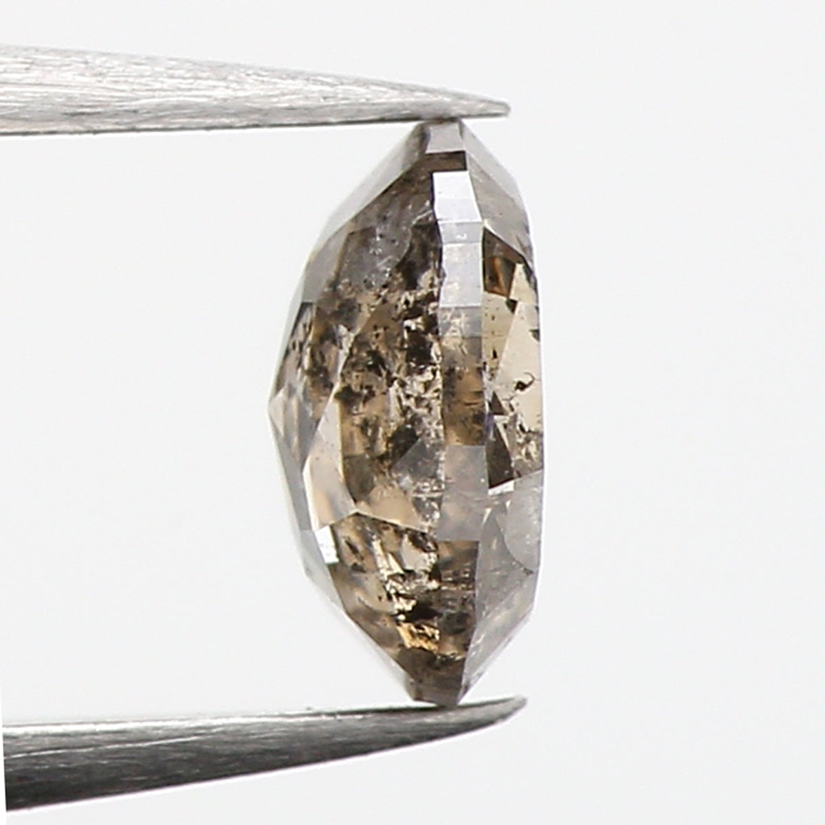 0.40 CT Natural Loose Oval Shape Diamond Salt And Pepper Oval Cut Diamond 5.10 MM Natural Black Grey Color Oval Rose Cut Diamond KQ2315