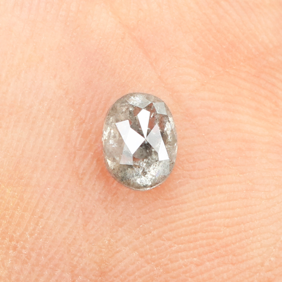 0.46 Ct Natural Loose Oval Shape Diamond Black Grey Color Oval Cut Diamond 5.10 MM Natural Loose Salt and Pepper Oval Shape Diamond QL383