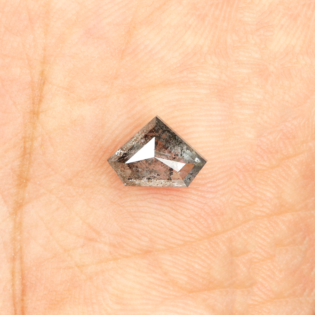 1.17 Ct Natural Loose Shield Shape Diamond Salt And Pepper Shield Cut Diamond 6.05 MM Black Gray Color Shield Shape Rose Cut Diamond QL285