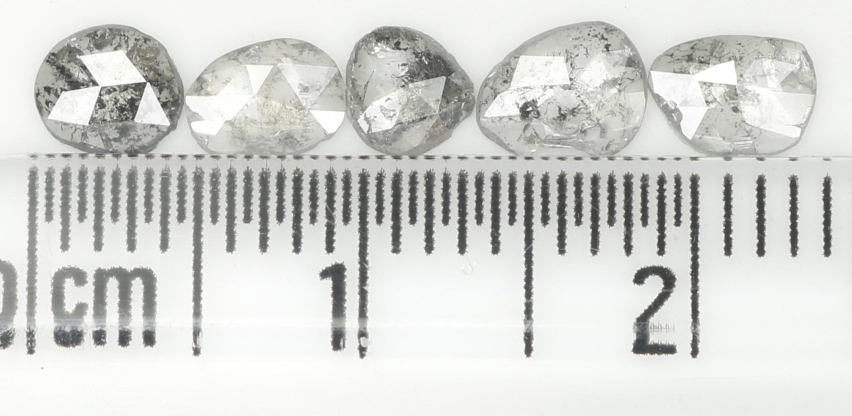 0.94 Ct Natural Loose Slice Shape Diamond Salt And Pepper Slice Diamond 4.05 MM Natural Loose Black Grey Color Irregular Cut Diamond KQ2319