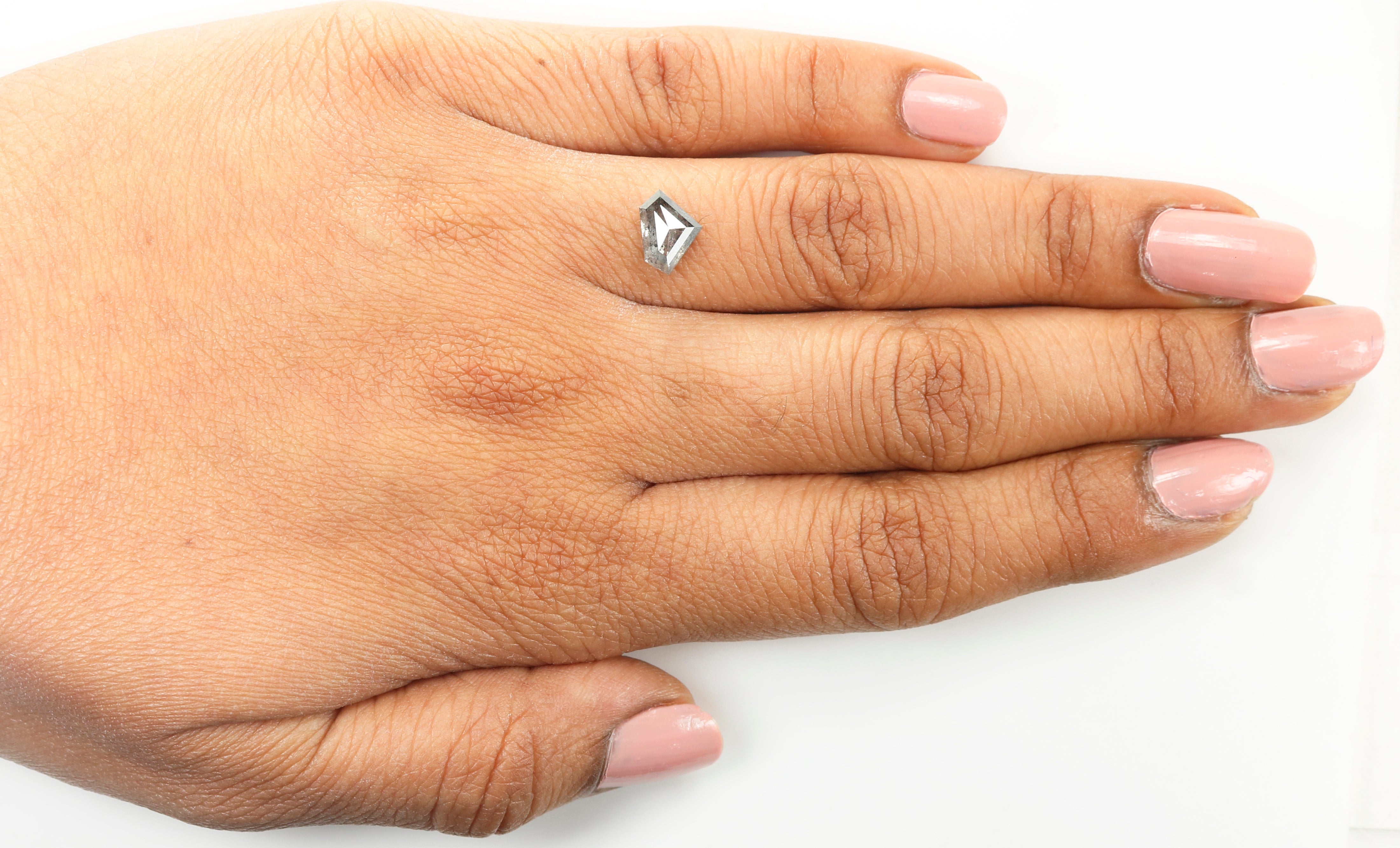 1.17 Ct Natural Loose Shield Shape Diamond Salt And Pepper Shield Cut Diamond 6.05 MM Black Gray Color Shield Shape Rose Cut Diamond QL285