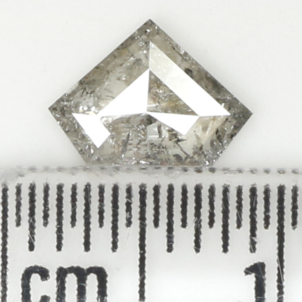 0.53 CT Natural Loose Shield Diamond Black Grey Color Diamond 5.40 MM Natural Loose Diamond Salt And Pepper Shield Rose Cut Diamond QL327