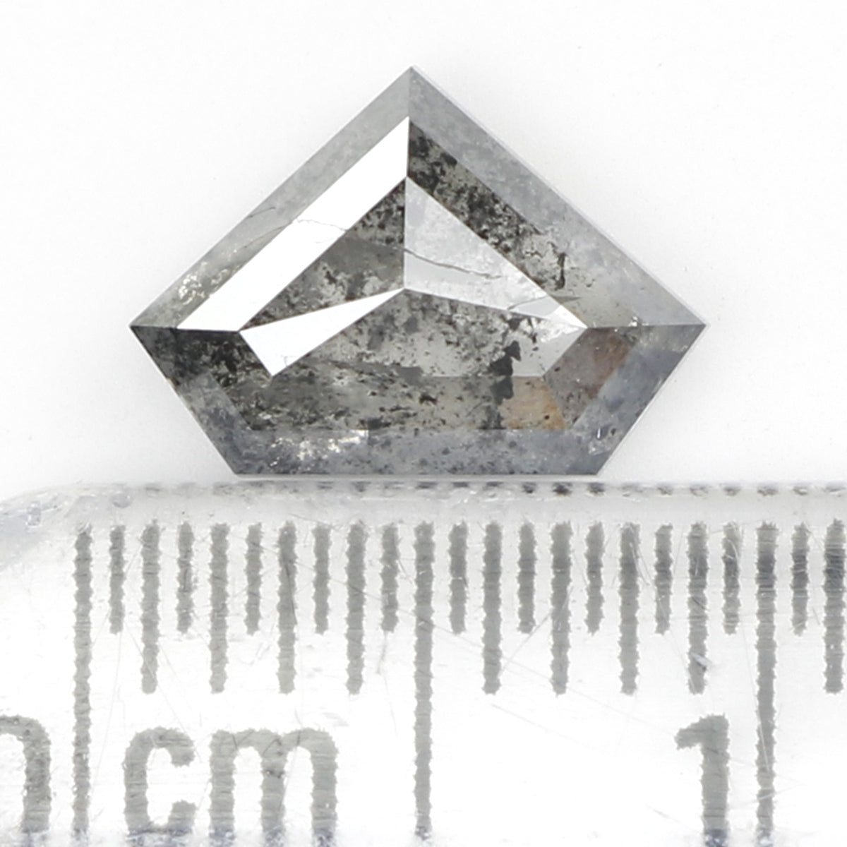 1.17 Ct Natural Loose Shield Shape Diamond Salt And Pepper Shield Cut Diamond 6.05 MM Black Gray Color Shield Shape Rose Cut Diamond QL285